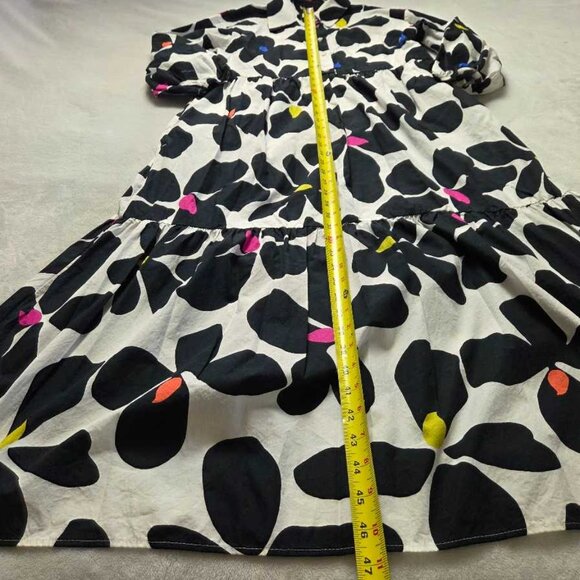 XS Maeve x Anthropologie The Bettina tiered shirt dress in Black & White floral - Picture 5 of 13